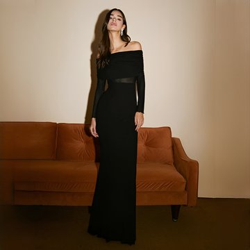 Ermanda - Elegante vestido largo sin hombros