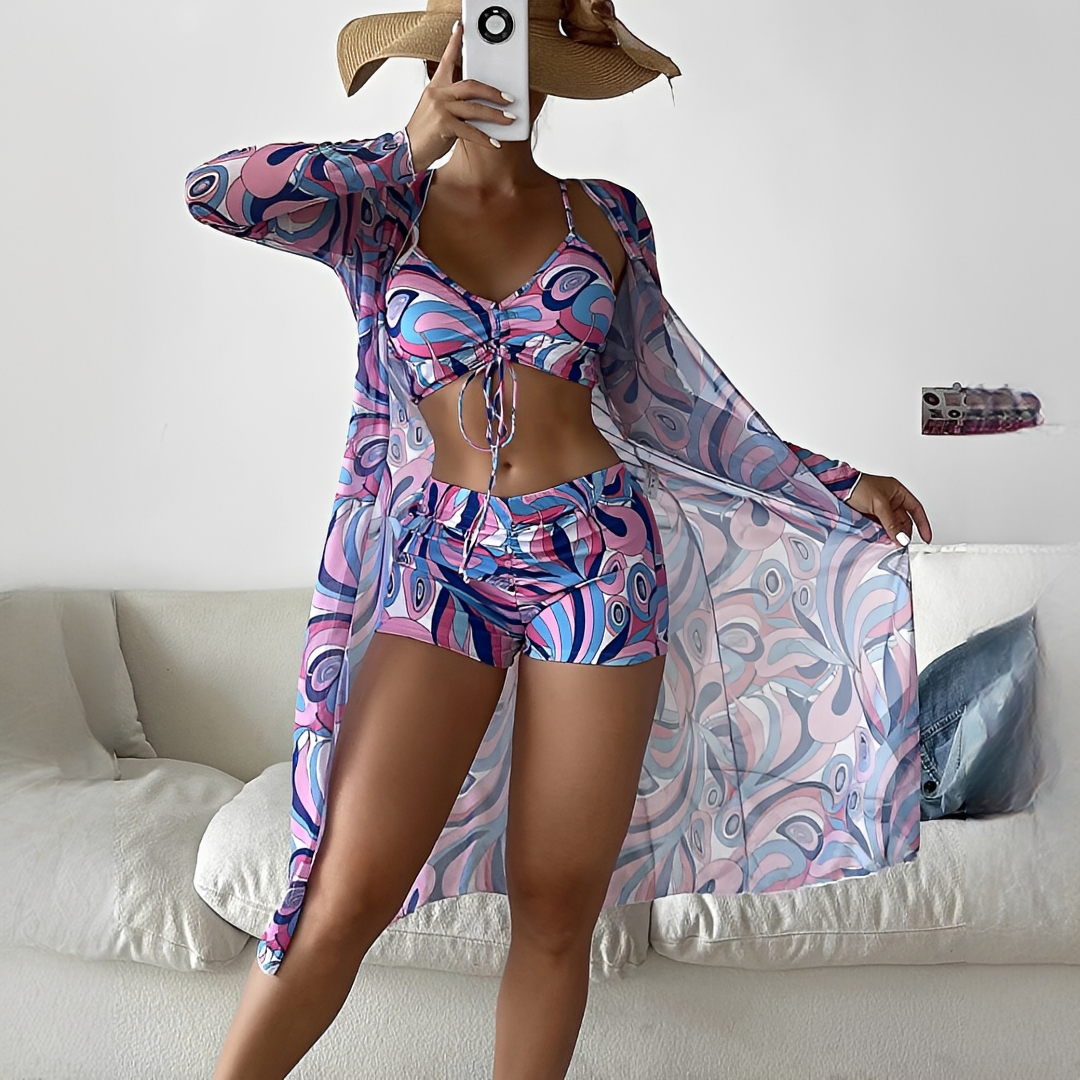 Elza - Set de Bikini de Tres Piezas Moderno