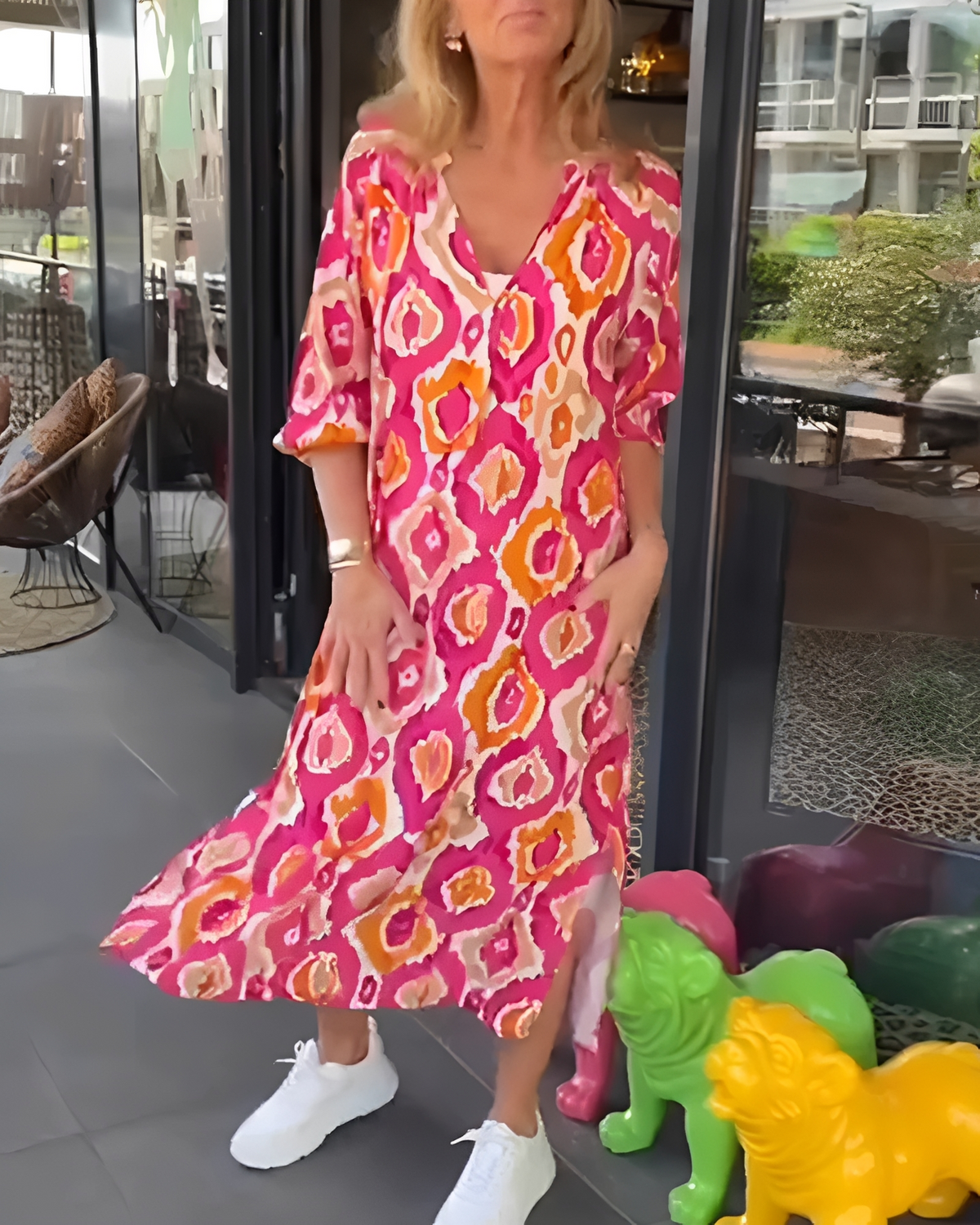 Rachael - Vestido Midi Sofisticado con Cuello en V