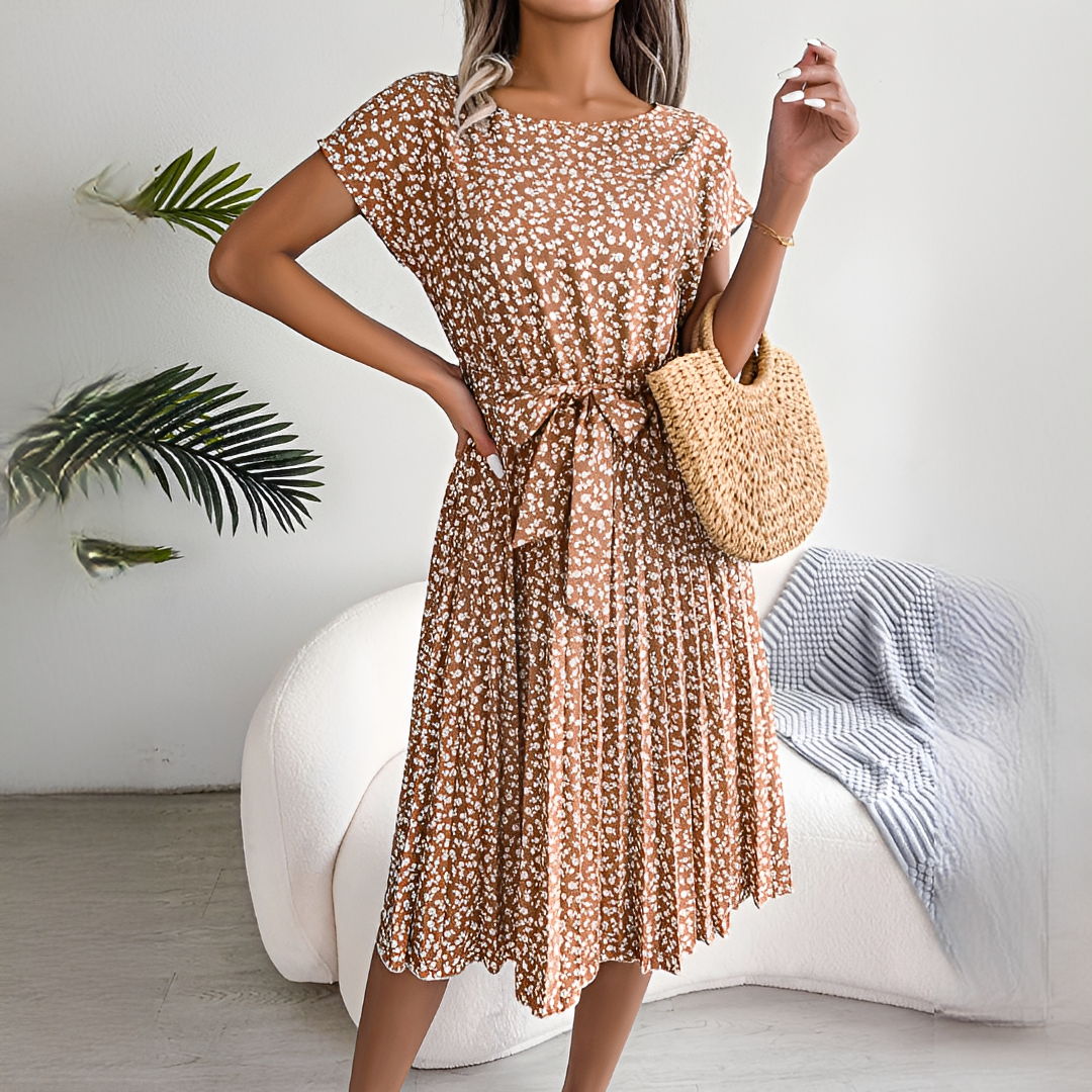 Lyka - Vestido de verano elegante de manga corta para mujer