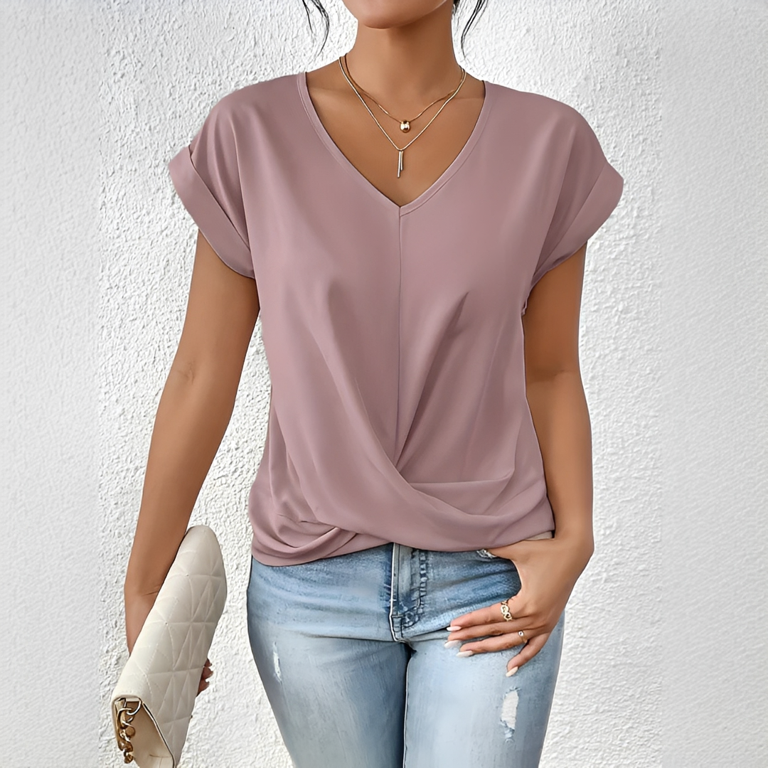 Velanie - Blusa Casual con Escote en V