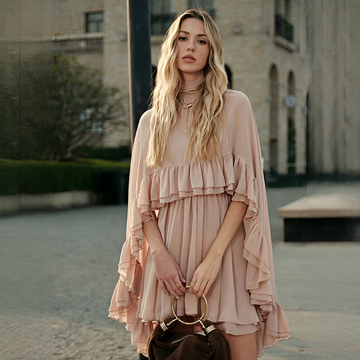 Zhuchin - Vestido con volantes a la moda
