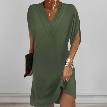 Jazlynn - Vestido con Mangas Amplias y Pliegues