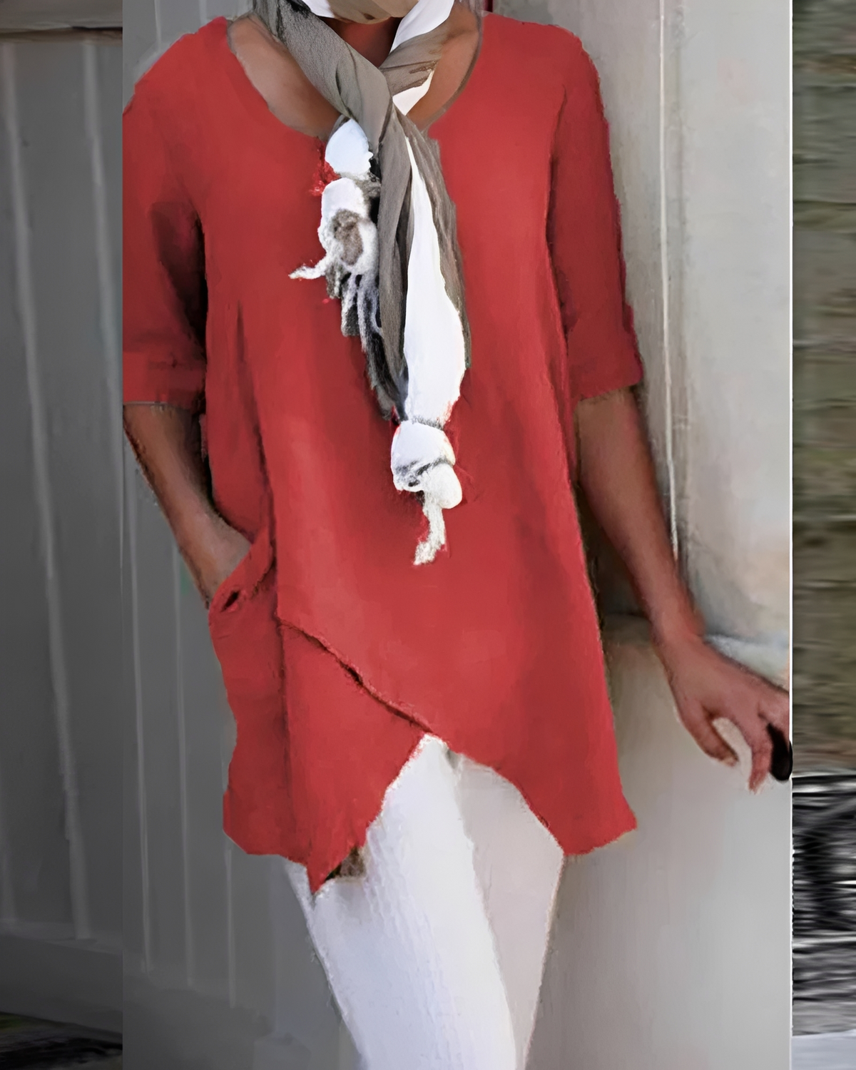 Marcia - Camiseta Moderna con Cuello Redondo