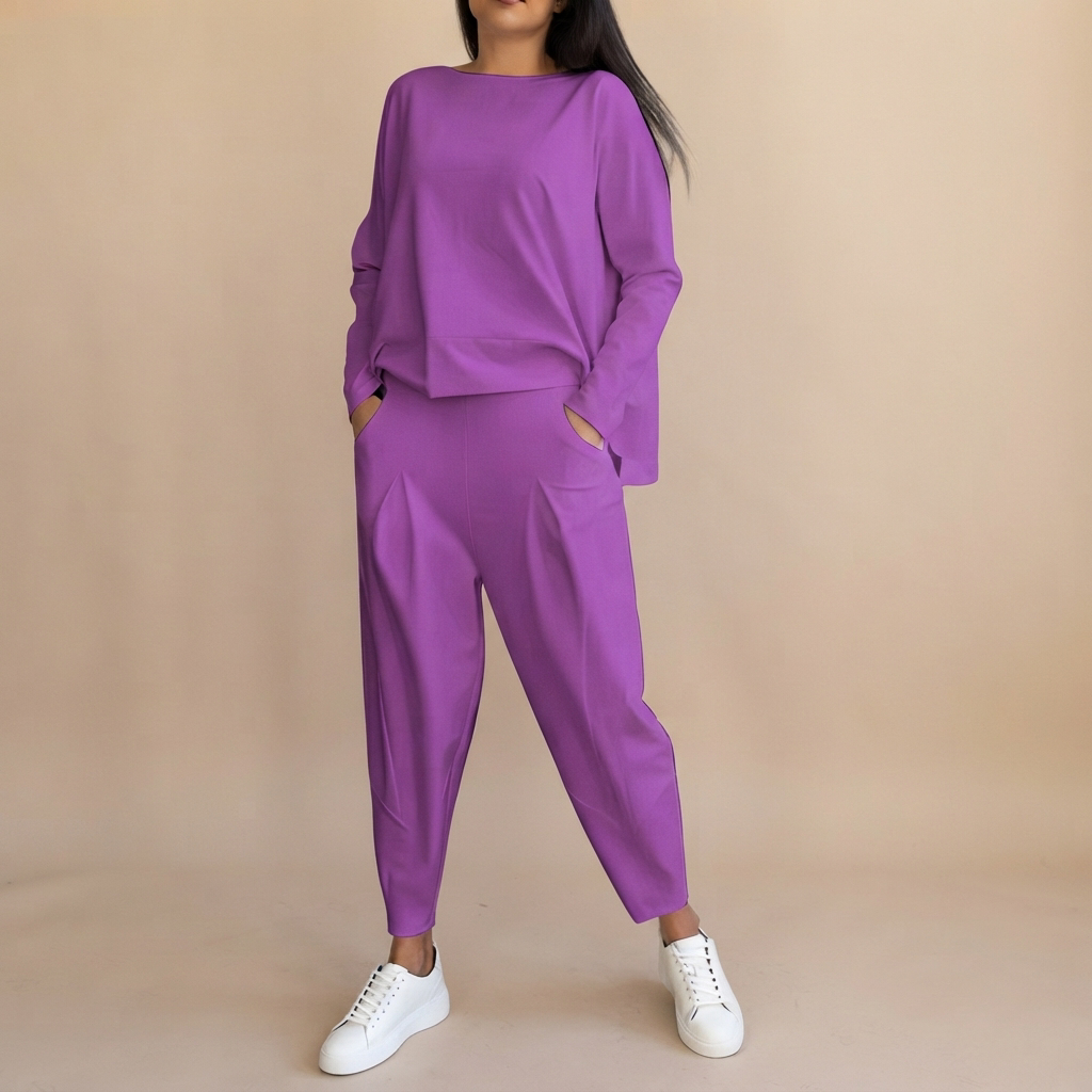 Emilyn - Conjunto de Pantalones Casuales de Corte Suelto