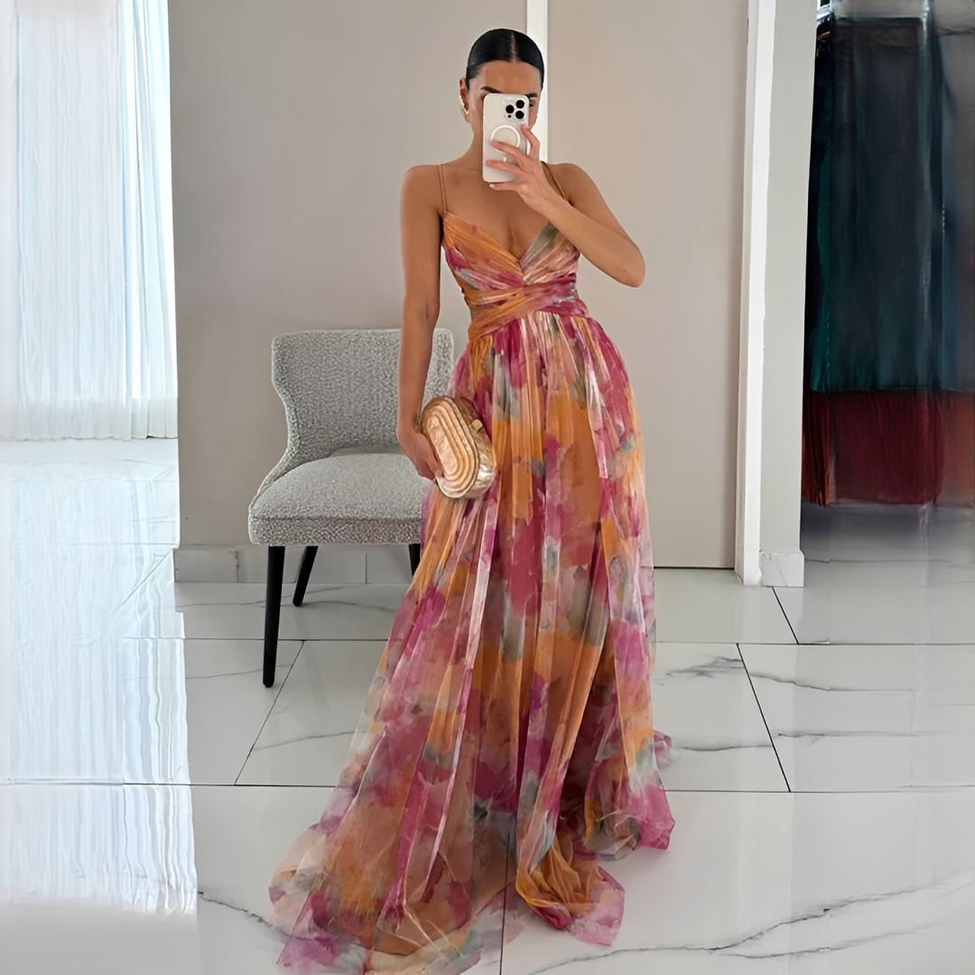 Darrisha - Vestido Maxi Elegante con Cintura Cruzada