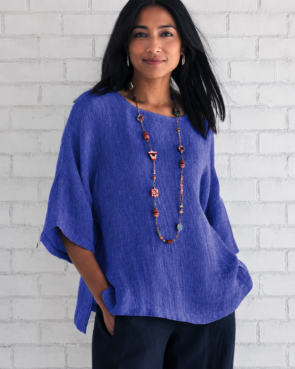 Natalina - Blusa con Elegante Escote Redondo