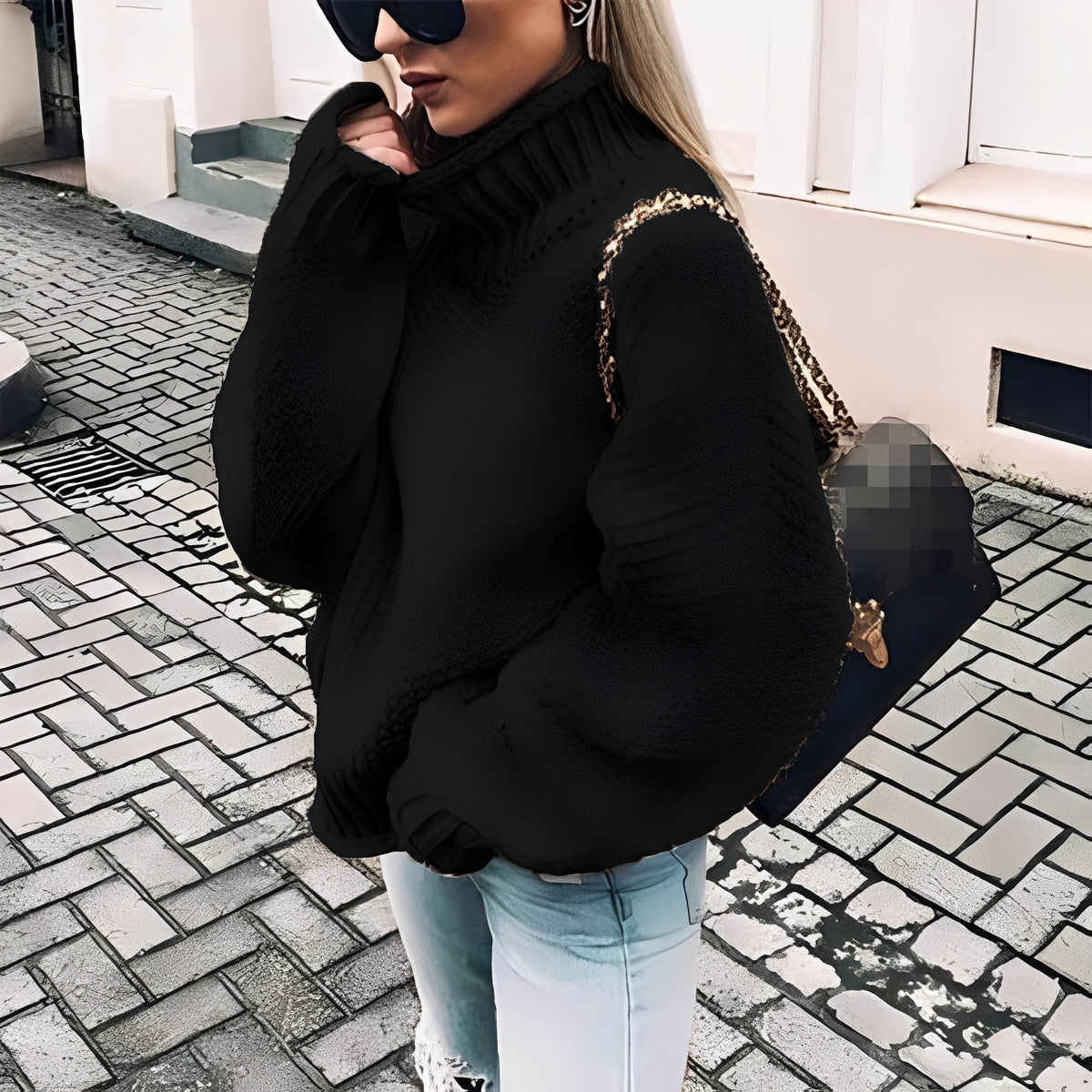Brooke - Suéter acogedor de cuello alto