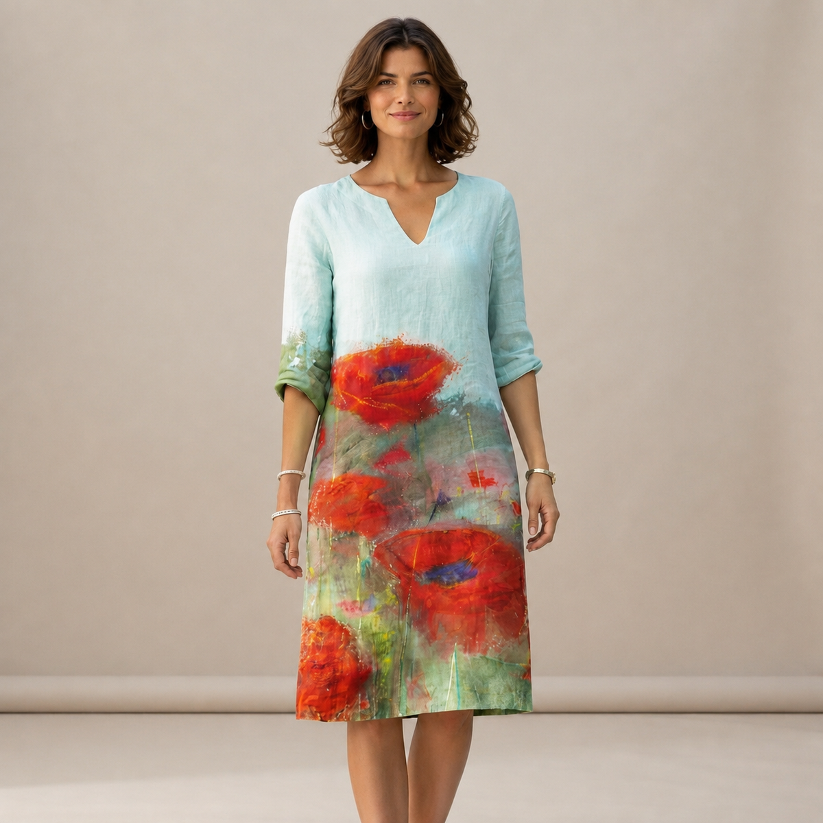 Ninna - Vestido Sofisticado y Suelto con Escote en V
