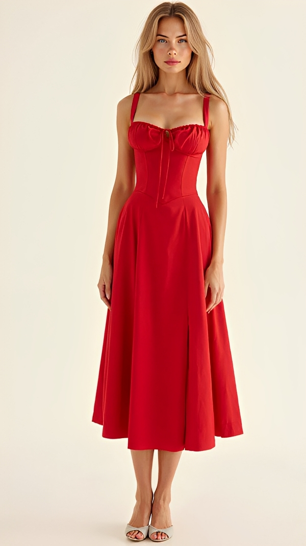 Kiana - Vestido Midi Sofisticado y Elegante con Abertura