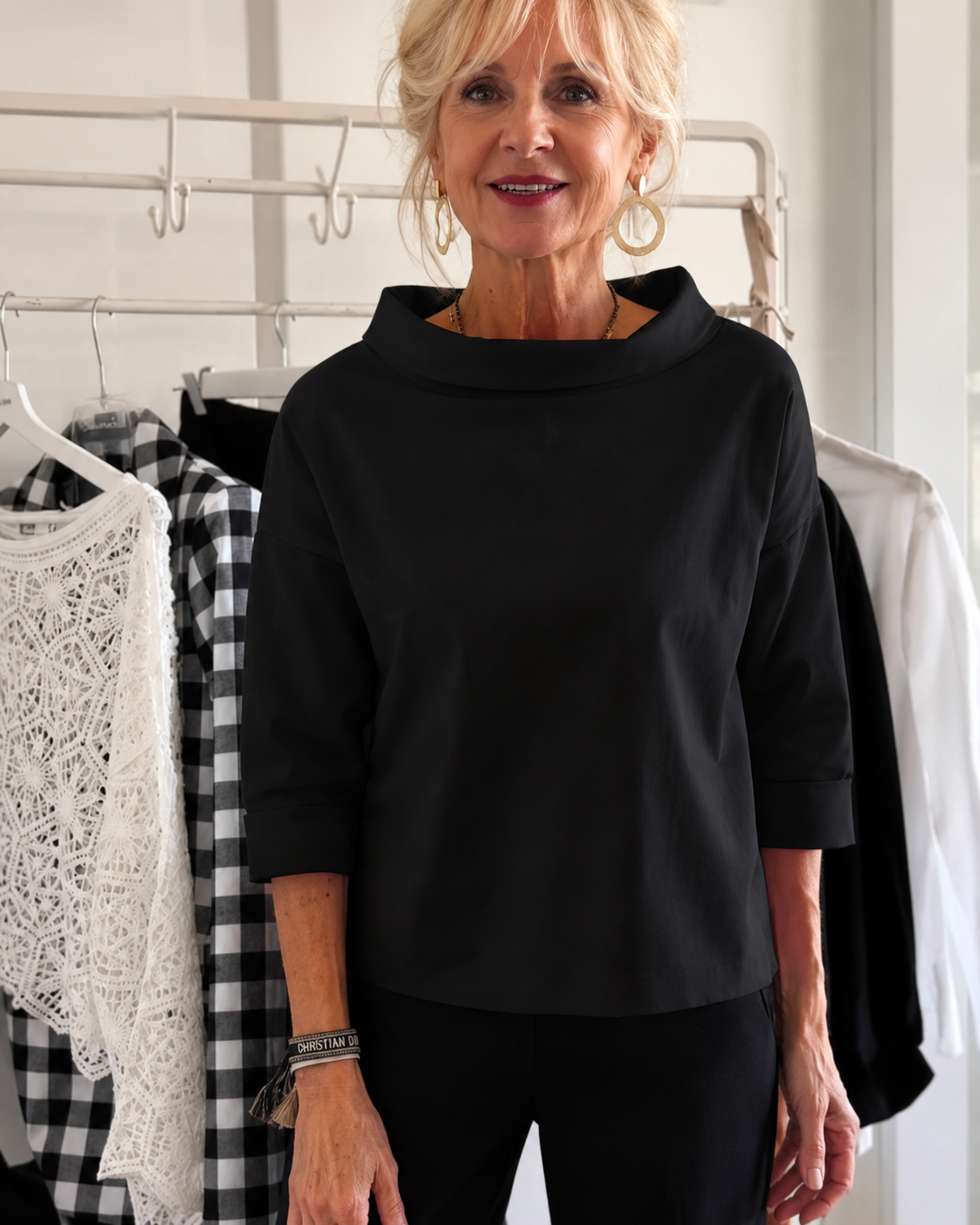 Elone - Blusa Suelta Sofisticada con Cuello