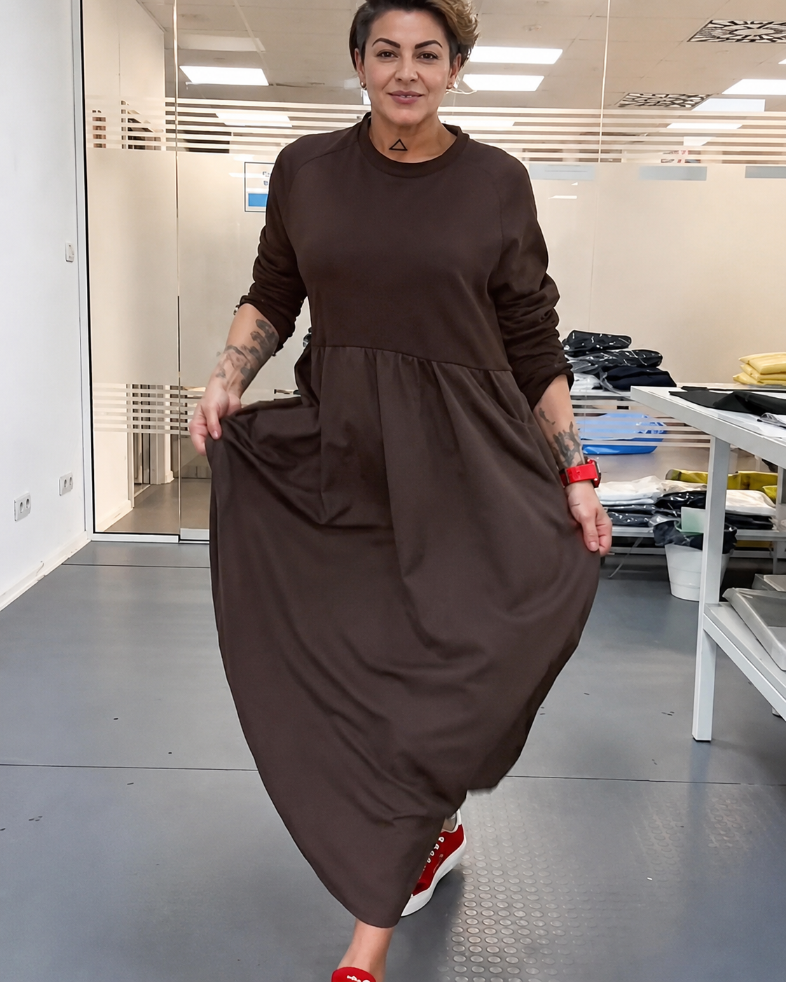 Imelda - Vestido Casual con Cuello Redondo