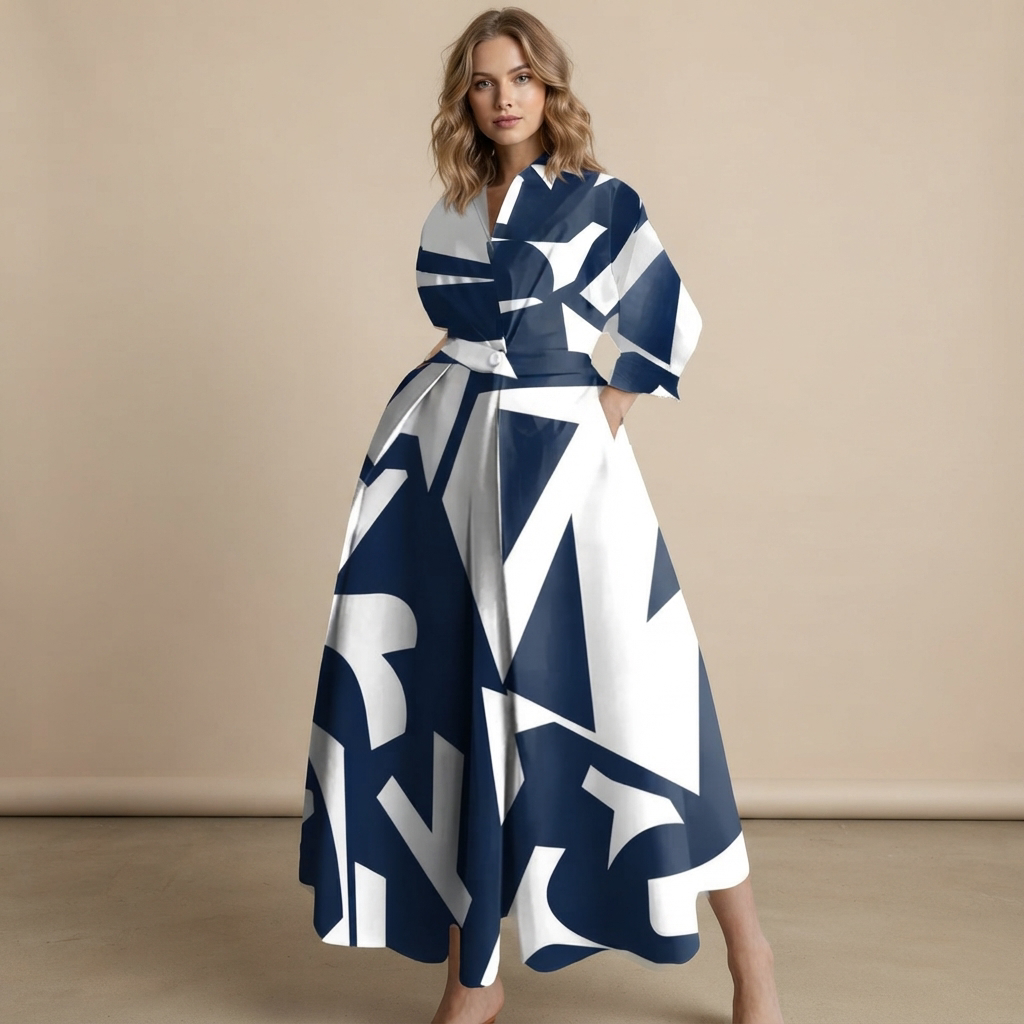 Laverne - Vestido Midi con Estilo y Corte Amplio