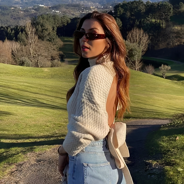 Adelyn - Suéter de Estilo con Lazo en la Espalda