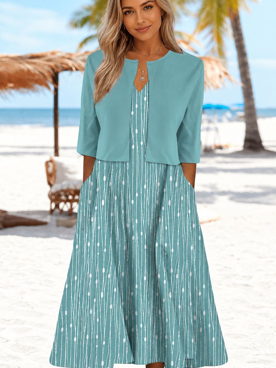 Waneesa - Elegante Vestido Midi de Dos Piezas