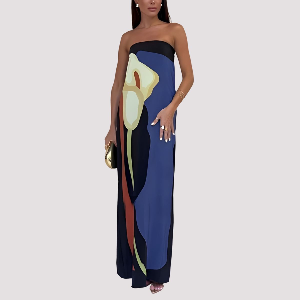 Samara - Vestido Maxi Estiloso sin Tirantes