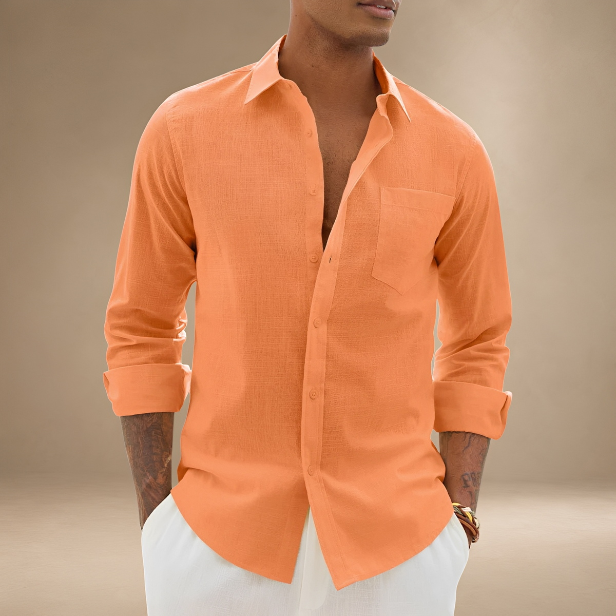 Ajay - Camisa Relajada de Manga Larga