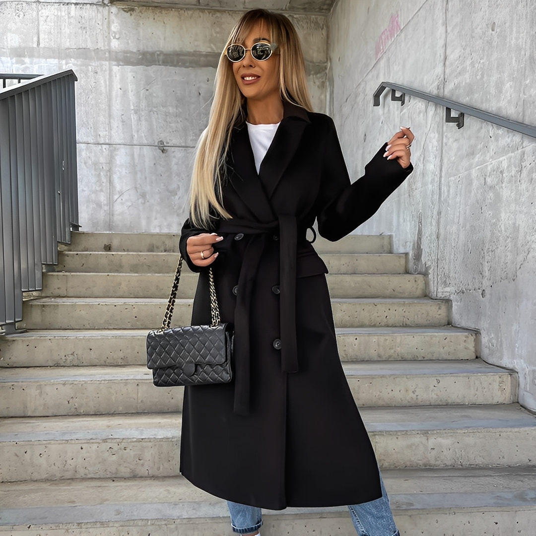 Lydie - Trench-coat clásico con mangas largas para mujeres