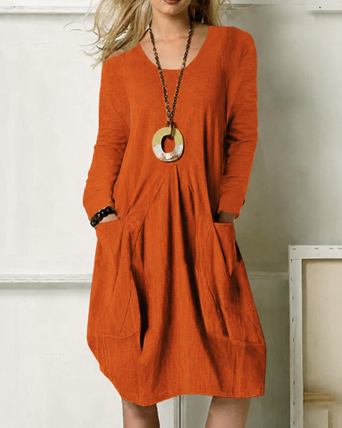 Eulalie - Vestido Moderno con Bolsillos Holgados