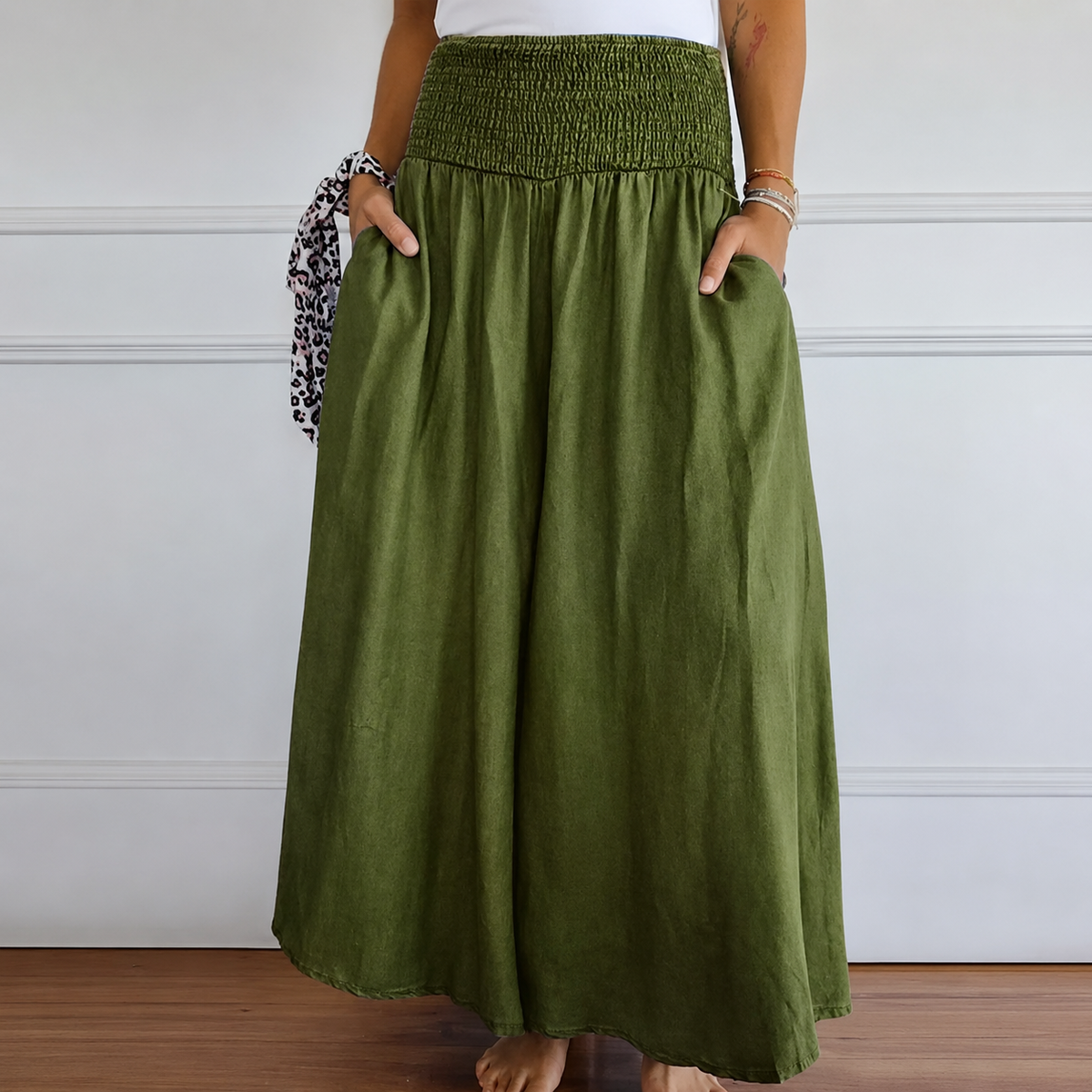 Laurine - Pantalones Casuales de Tiro Alto