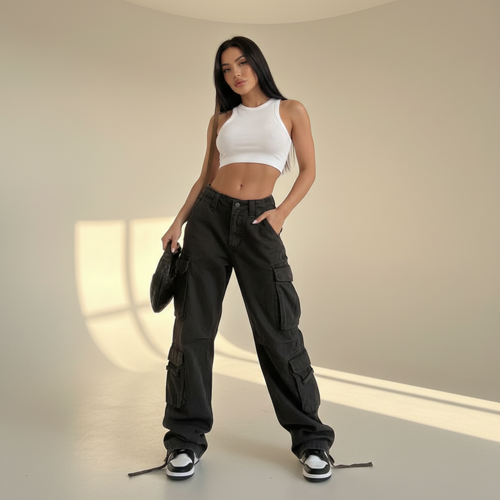 Kamley - Pantalones Cargo de Estilo Relajado y Moderno