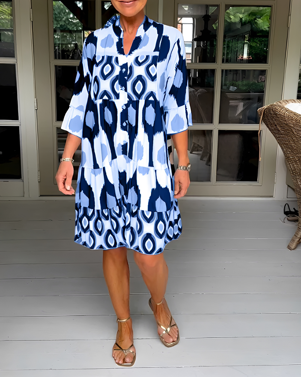 Faiza - Vestido Corto Suelto con Estilo