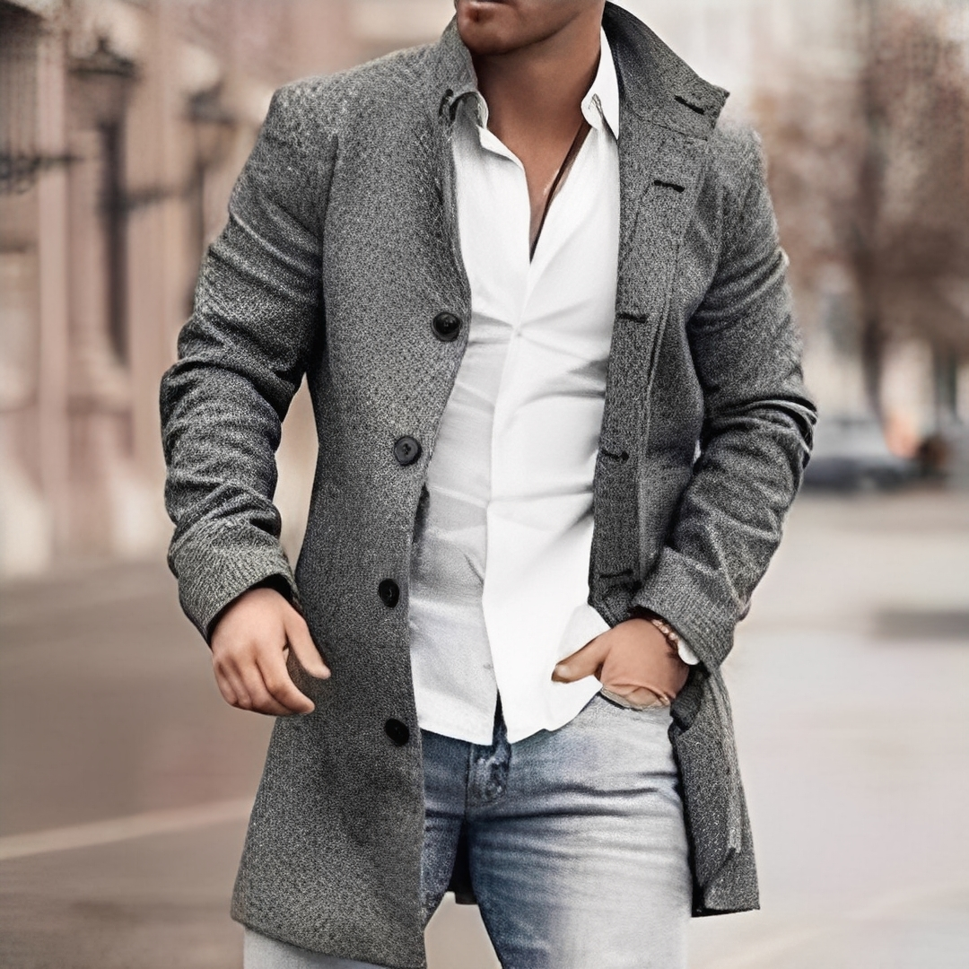 Louison - Abrigo largo con botones elegantes para hombres