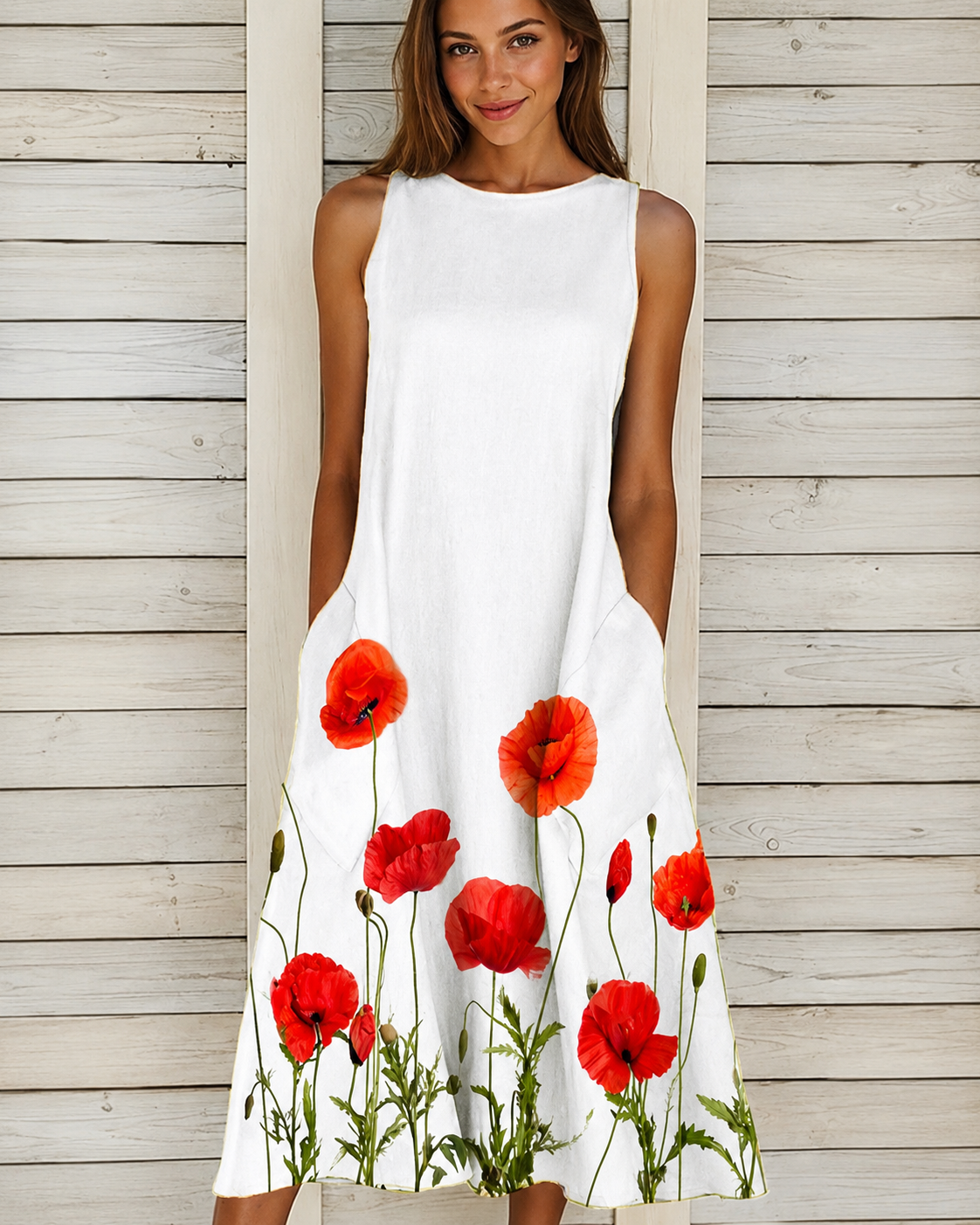 Denique - Vestido Vintage de Largo Medio y Estilo Fluido