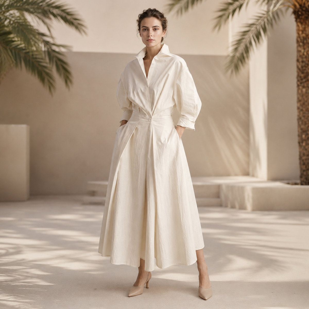 Laverne - Vestido Midi con Estilo y Corte Amplio