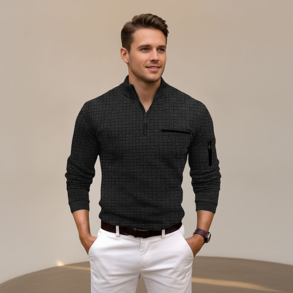 Andrey - Camisa con Cremallera Parcial Moderna