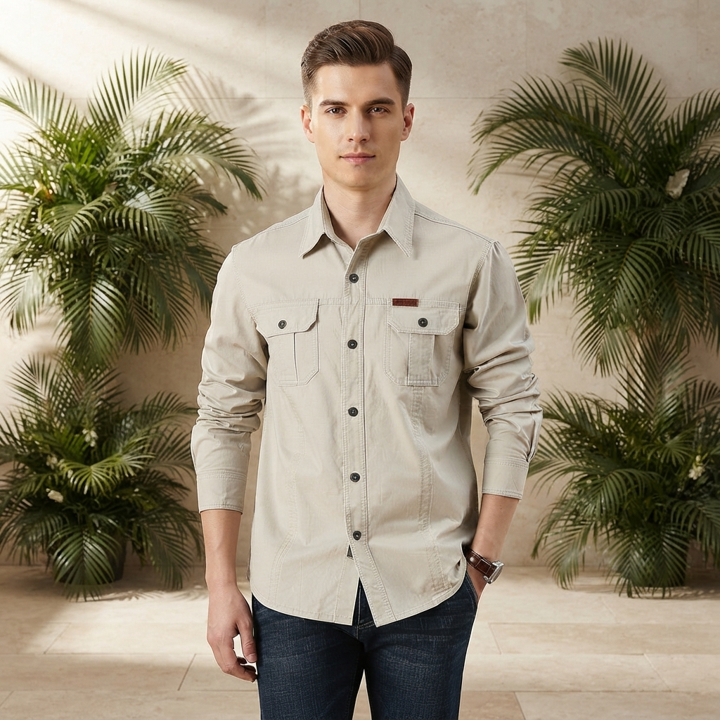 Hayden - Camisa Cargo de Manga Larga con Varios Bolsillos