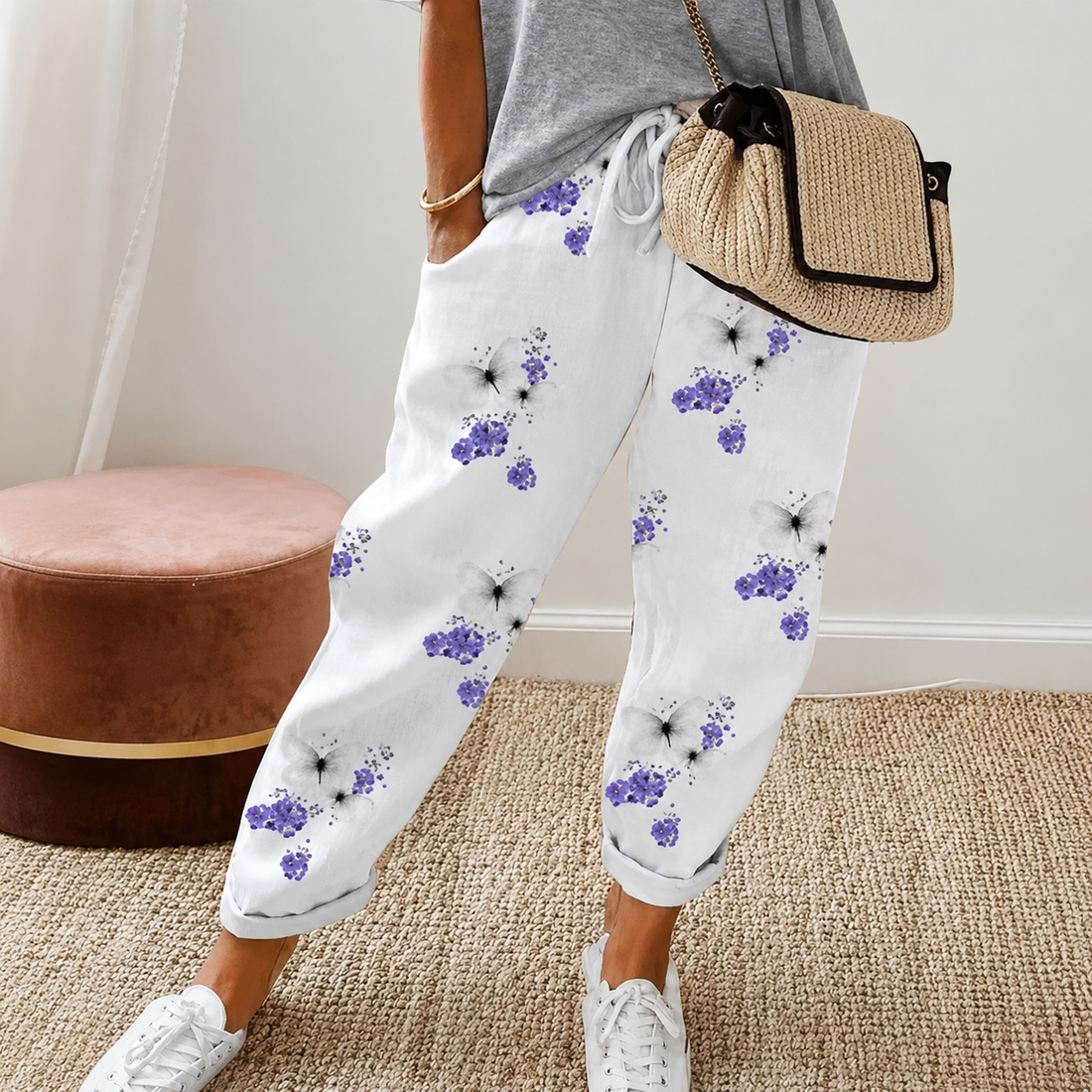 Chelease - Pantalones con Cuerda para Uso Diario