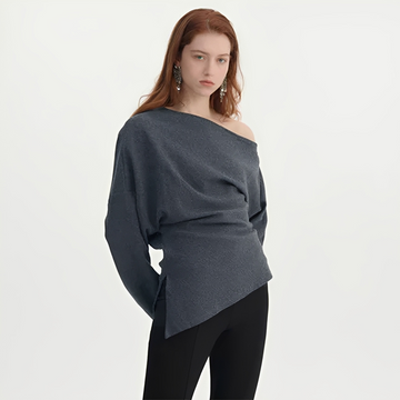 Gellie - Top con cuello asimétrico moderno