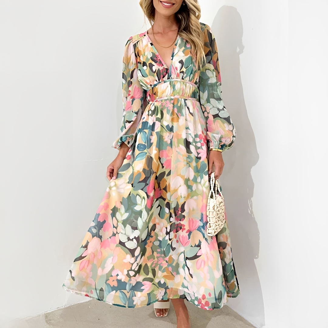 Kiara - Vestido Elegante Con Mangas Largas y Holgado