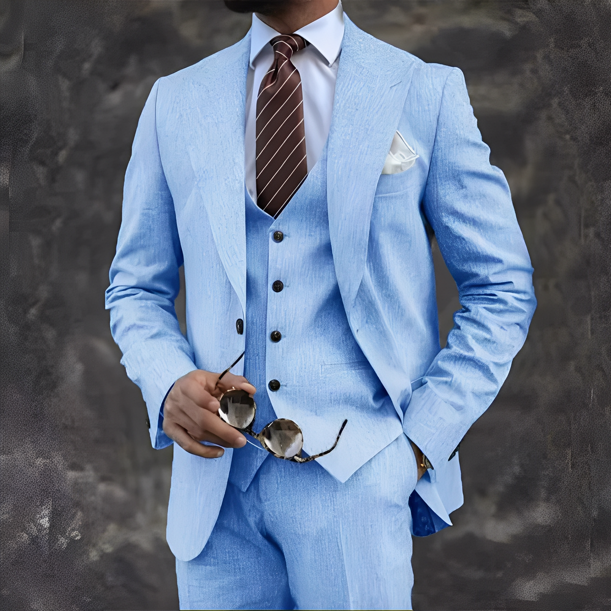 Elwyn - Conjunto de traje de tres piezas elegante
