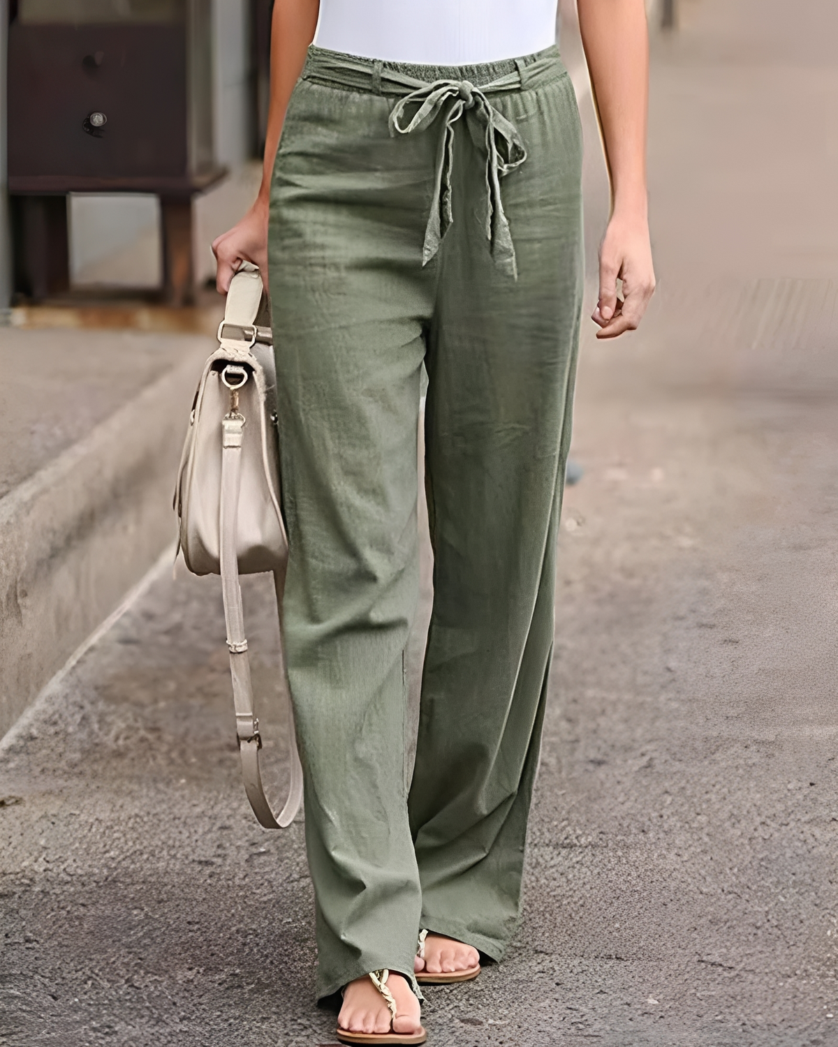 Saniyah - Pantalones con Cintura Ajustable y Cordón