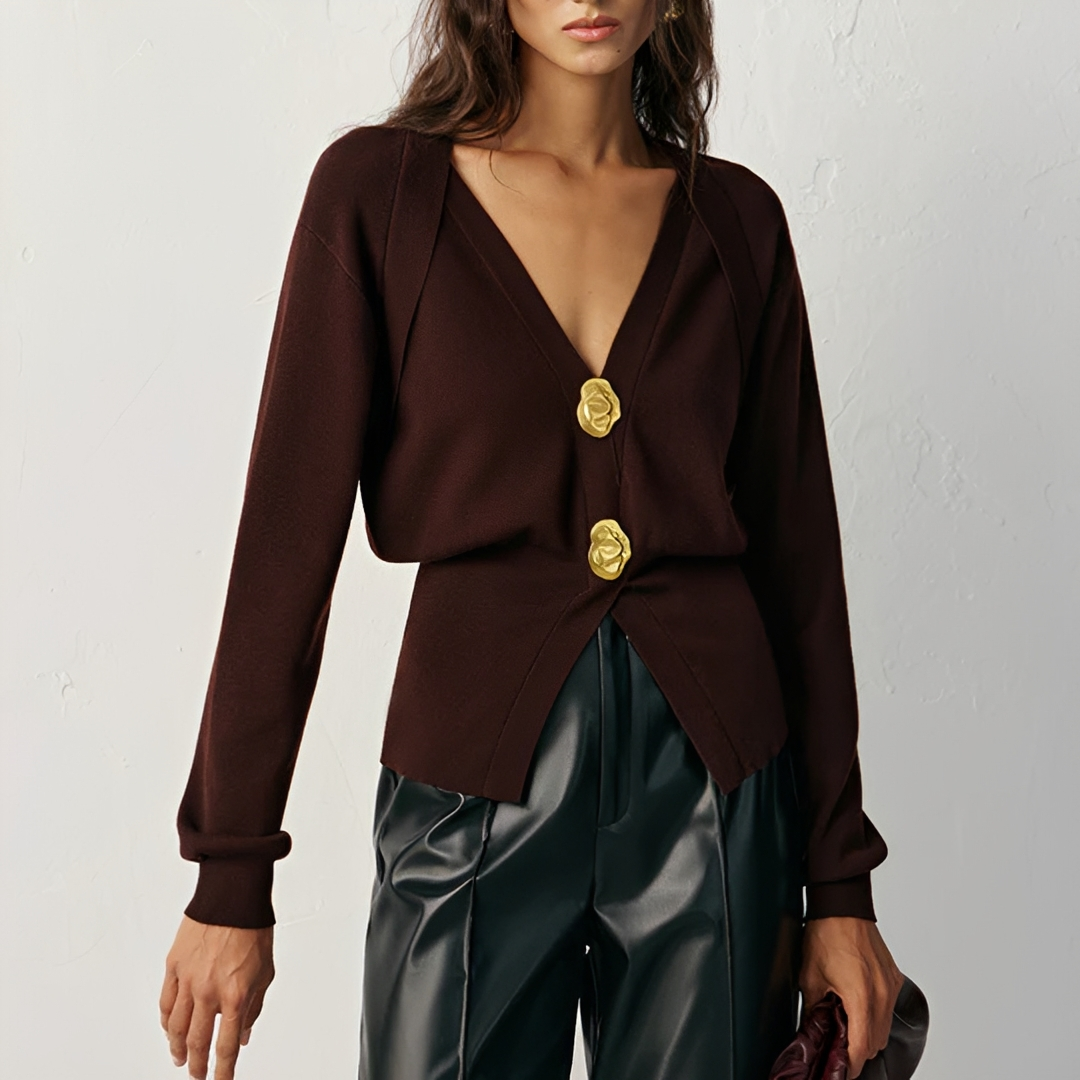 Kisha - Cárdigan Elegante con Cuello en V
