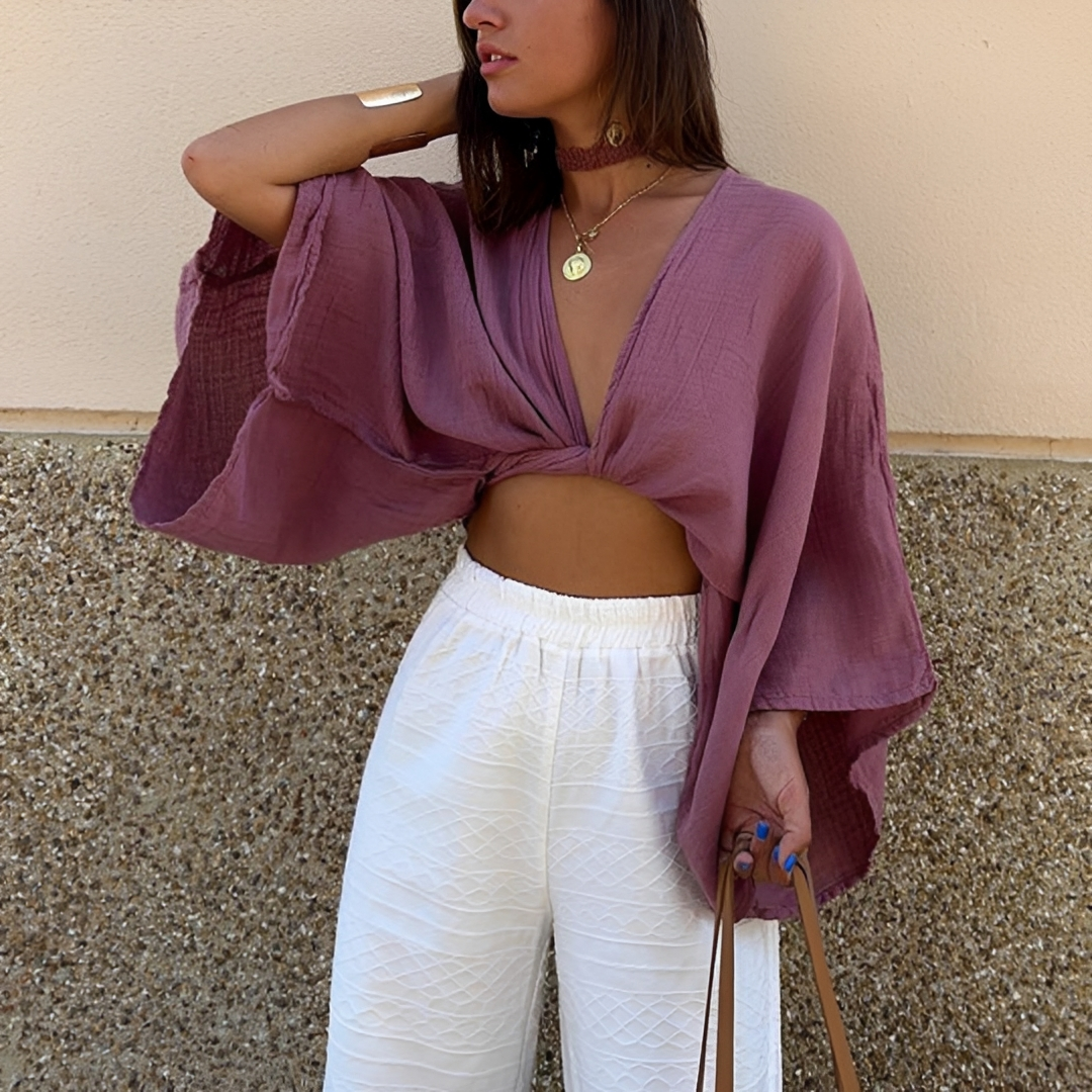 Arabella - Camisa Elegante con Lazo Frontal
