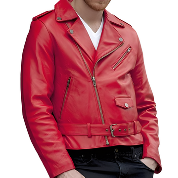 Daniel - Chaqueta Biker de Cuero Elegante para Hombres