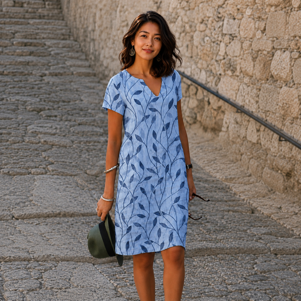 Josette - Vestido Midi Casual con Escote en V