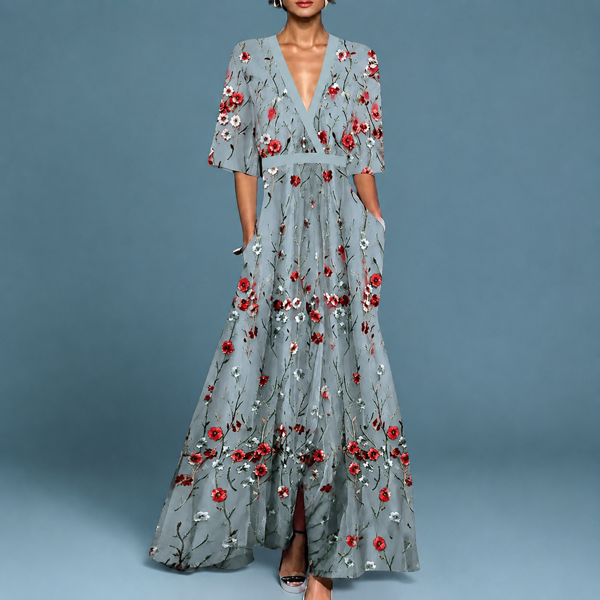 Laure - Sofisticado Vestido Flowy con Escote en V