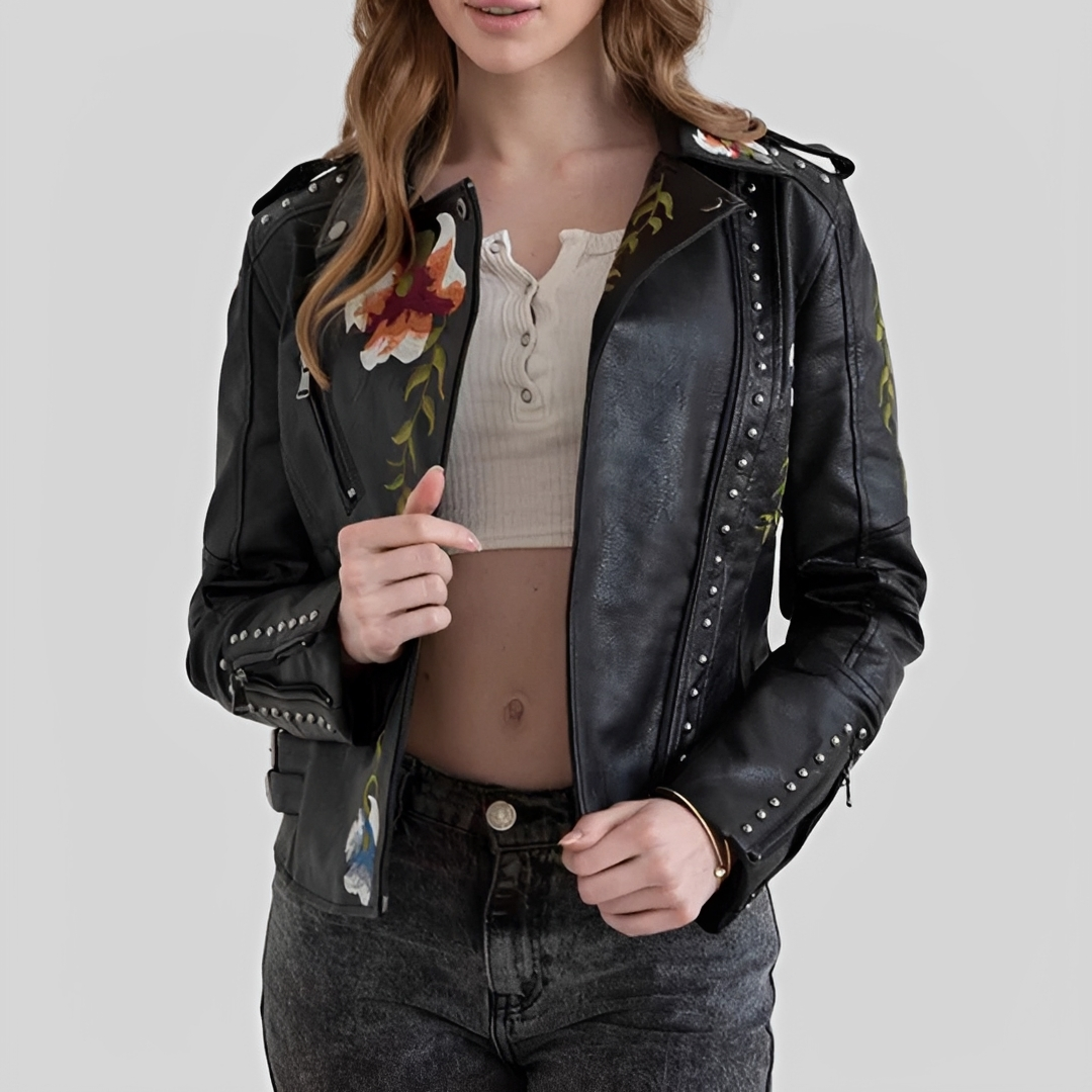 Zoey - Chaqueta Retro Bordada