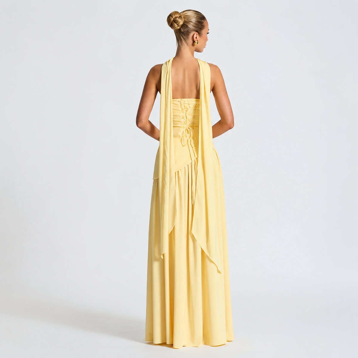 Fatimea - Vestido Maxi Sofisticado con Top Sin Mangas