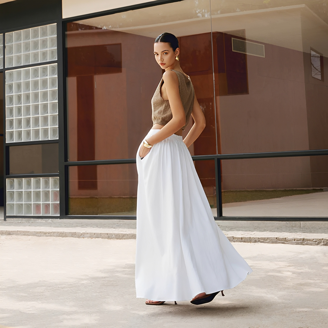 Arianne - Falda maxi plisada
