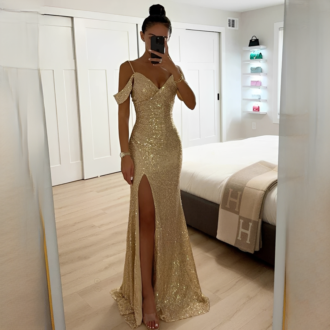 Ashriel - Vestido con Abertura a la Moda