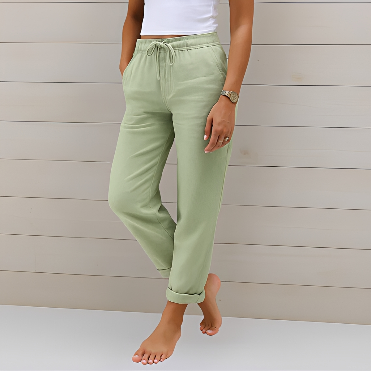 Audrey - Pantalones Cómodos con Cordón