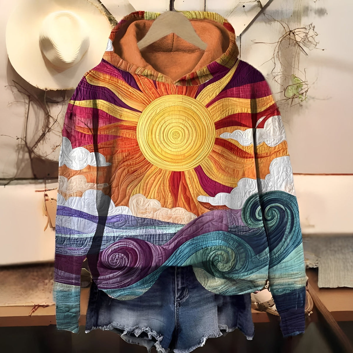 Séraphine - sudadera con capucha imprimida digital para mujeres