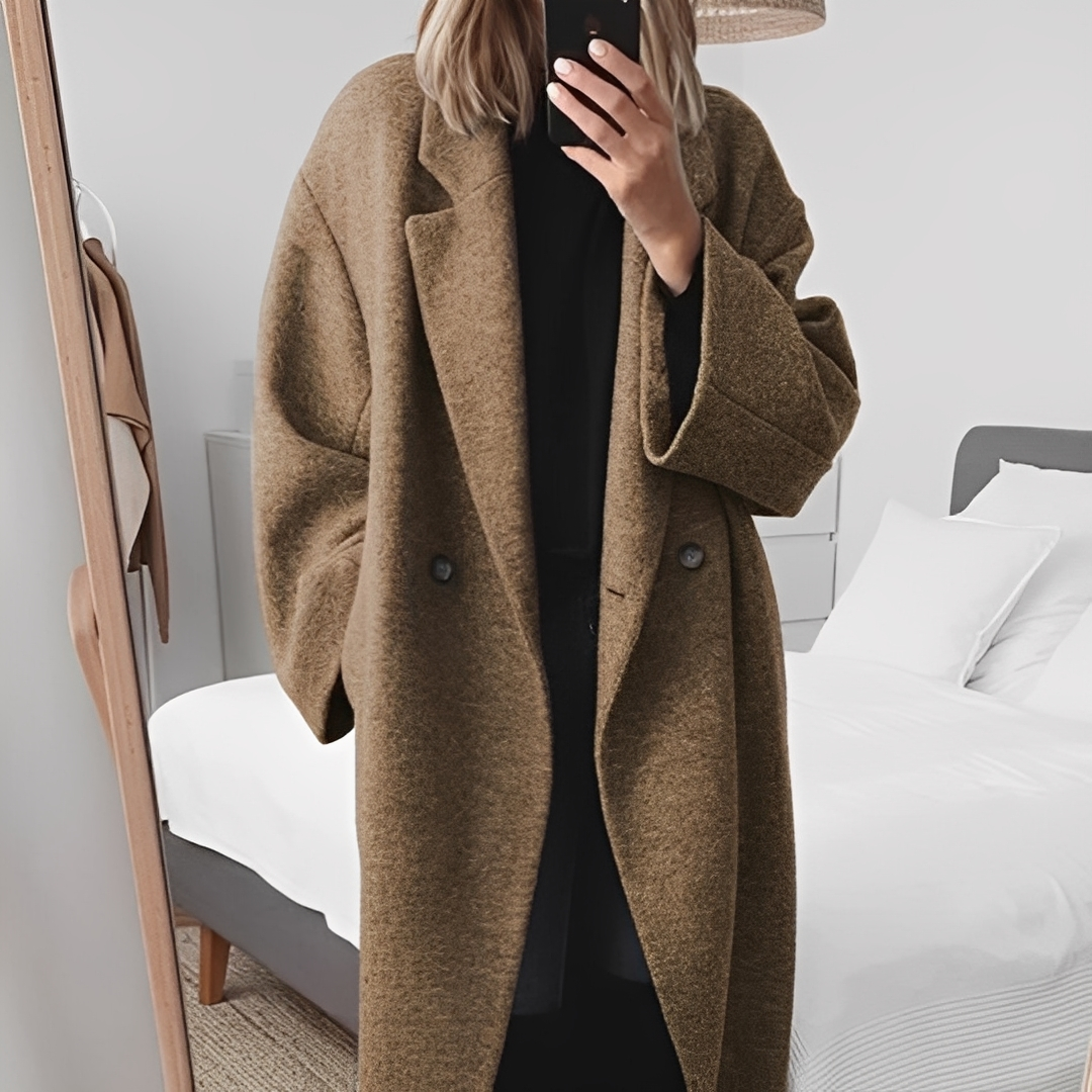 Marjolaine - Abrigo elegante oversized con botones para mujeres