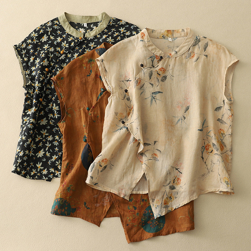 Diana - Blusa Floral sin Mangas