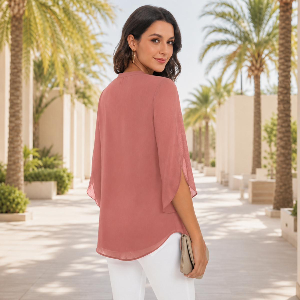 Arsine - Blusa Estilosa de Corte Holgado con Escote en V